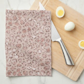 Perzikkrem Blush leopard Print Glitter Theedoek (Quarter Fold)