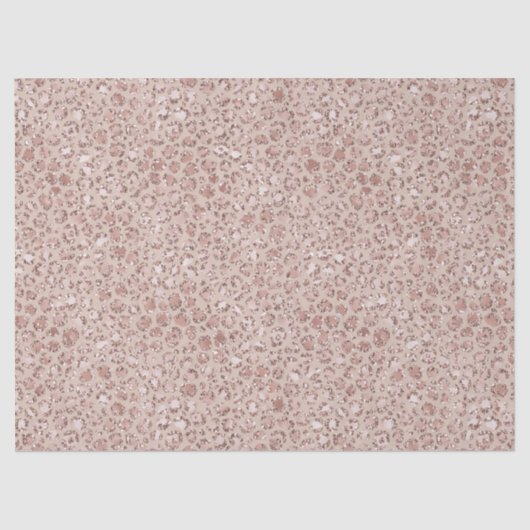 Perzikkrem Blush leopard Print Glitter Tissuepapier (Voorkant)