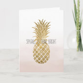 Perzikkrem Glitter Glitzy Pineapple Sparkle Kaart (Voorkant)