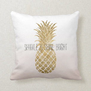 Perzikkrem Glitter Glitzy Pineapple Sparkle Kussen