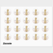Perzikkrem Glitter Glitzy Pineapple Sparkle Ronde Sticker (Vel)