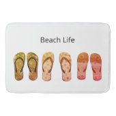 Perzikleven en Rode Teenslippers Badmat (Voorkant)