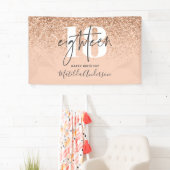 Perzikmeisjes moderne glitterschil 18-jarig decor spandoek (Insitu)