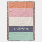 Perzikmint Moderne kleurenblokken Stripes personal Deken (Voorkant Verticaal)