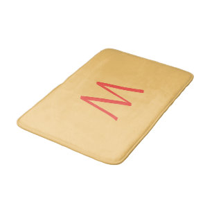 Perzikmonogram geel badmat