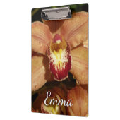 Perzikorchideeën met regendruppels klembord (Links)