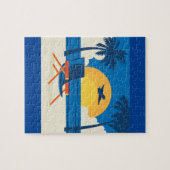 Perzikparadijs en palmbomen legpuzzel (Horizontaal)