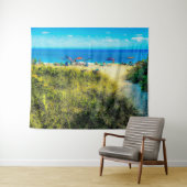 Perzikparaplu's langs de oceaan wandkleed (In Situ (horizontaal))