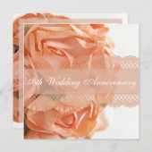 Perzikpartij bij het Jubileum van Perzik Rozen en Kaart (Voorkant / Achterkant)