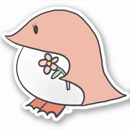 Perzikpinguïn Sticker (Voorkant)