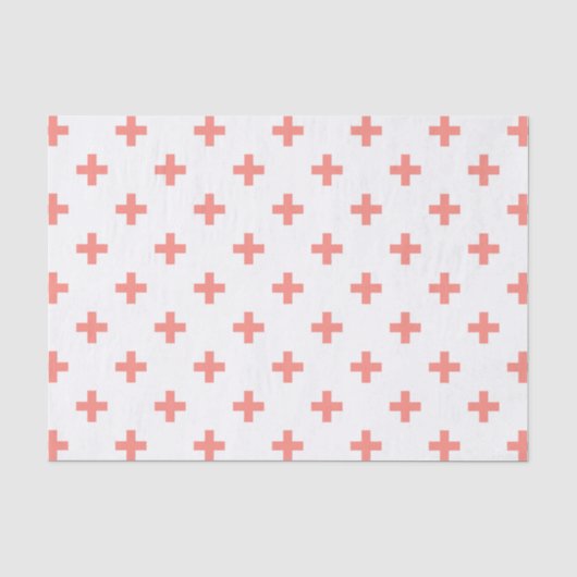 Perzikpolka kruist wit tissuepapier (Voorkant)