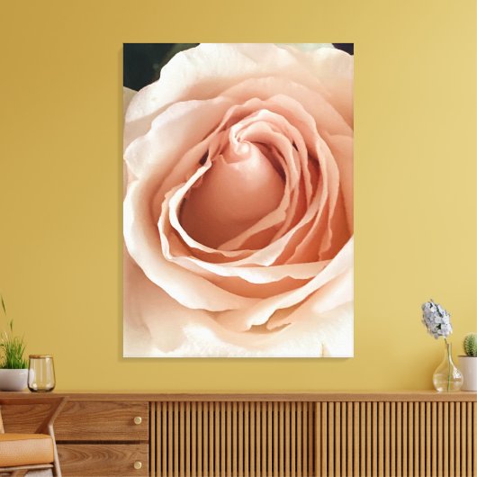 PerzikRoos Canvas Afdruk (Insitu (Woonkamer))