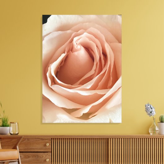 PerzikRoos Canvas Afdruk (Insitu (Woonkamer))