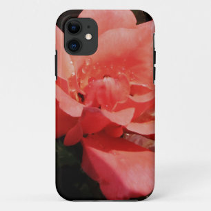 perzikroos en -druppels iPhone 11 hoesje