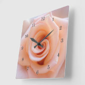 PerzikRoos Vierkante Klok (Hoek)