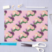 Perzikroze en lavender Paarse Floral Tissuepapier (Craft)