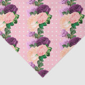 Perzikroze en lavender Paarse Floral Tissuepapier (Detail)