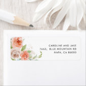 Perzikroze Floral Return Address Label (Insitu)