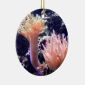 Perzikroze kerstboomversiering keramisch ornament (Rechts)