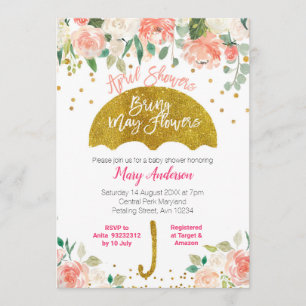 Perzikroze multipel April Showers brengen mogelijk Kaart