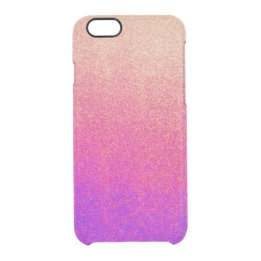 Perzikroze neon Paarse ombre verf textuur Doorzichtig iPhone 6/6S Hoesje