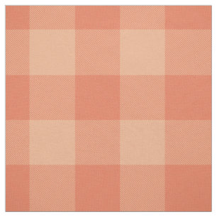 perzikroze oranje buffelplaid stof