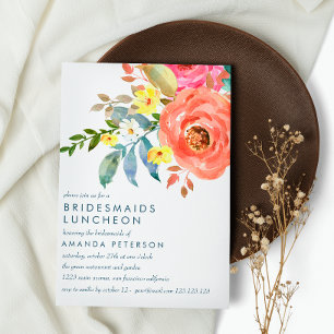 Perzikroze pony's Bridesmaids Luncheon Weddenschap Kaart