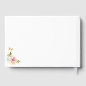 Perzikroze rozen bruiloft gastenboek (Achterkant)