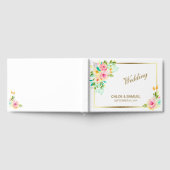 Perzikroze rozen bruiloft gastenboek (Volledig)