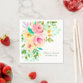 Perzikroze rozen bruiloft servetten (Insitu)