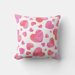 Perzikroze Waterverf Kussen