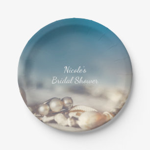 Perzikschelpen en pareljuwelen Vrijgezellenfeest Papieren Bordje