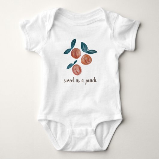 Perzikschildering Zoet als een Perzik Baby Body Romper (Voorkant)