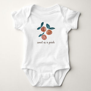 Perzikschildering Zoete als een Perzik Baby Body Romper