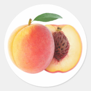 Perziksnede in helften ronde sticker