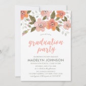 Perziksplaat Floral Gradual Party Invitation Kaart (Voorkant)