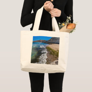 Perzikstrand in Puerto Piramides, Argentinië Grote Tote Bag
