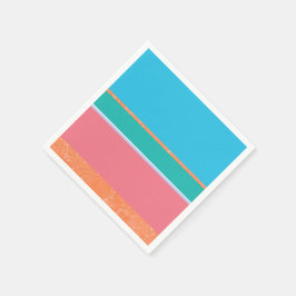 Perziktextuur met koraal en Blauwgroen strepen Servet