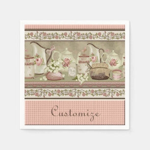 Perzikthee & Rozen Napkins Servetten