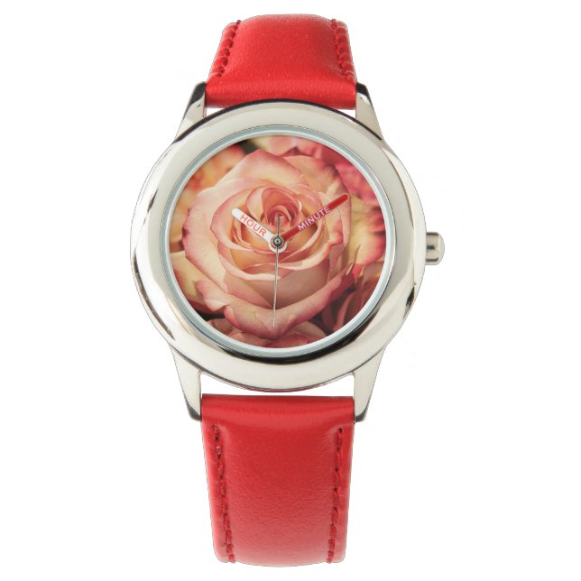 Perzikventilator Roos Horloge (Voorkant)