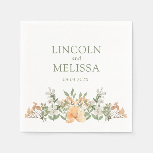 perzikwand en witte zweep servet (Voorkant)