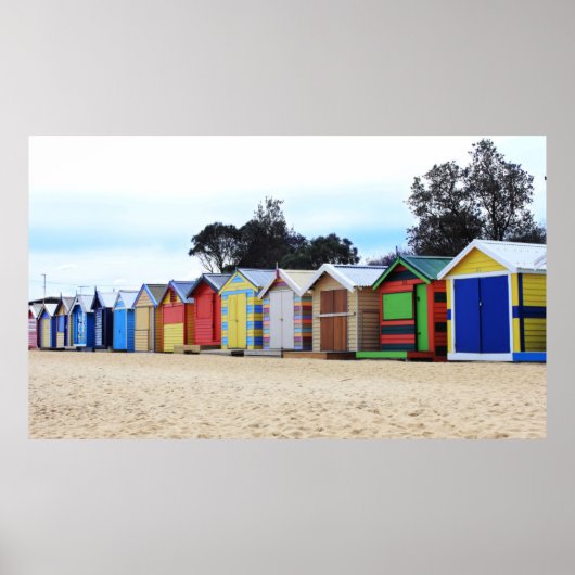 Perzikwoningen | Brighton Beach, Melbourne Poster (Voorkant)