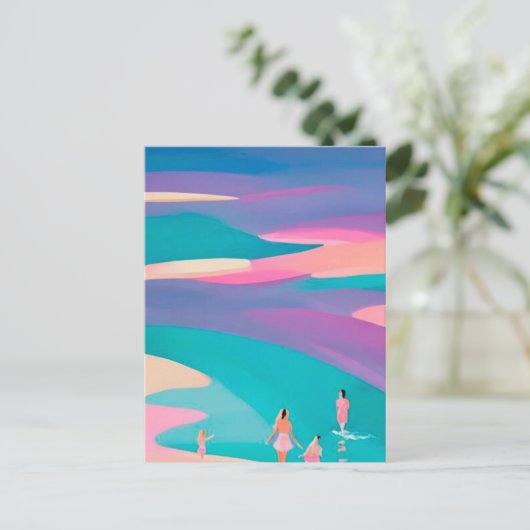 Perzikzomer Briefkaart (Staand voorkant)