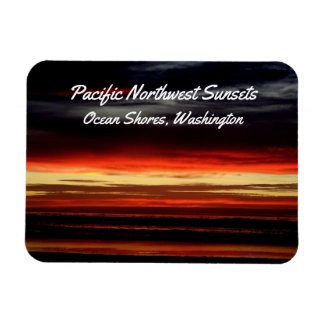 Perzikzonsondergang in Ocean Shores, foto van WA Magneet