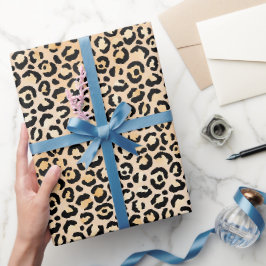 Perzikzwarte-luipaard afdrukken cadeaupapier