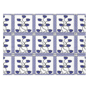 Perzisch Aziatisch blauw Floral Geometric Pattern Tafelkleed