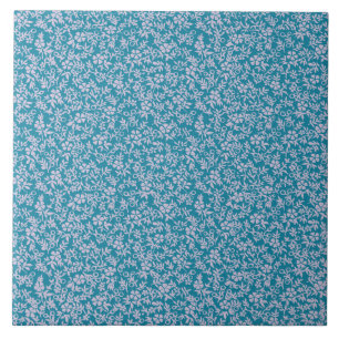 Perzisch Blauw Lavender Paars Retro Floral Tegeltje