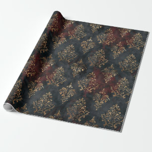 Perzisch Goud Damask Noir Patroon (2) Cadeaupapier
