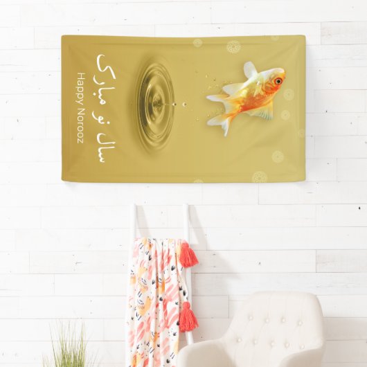 Perzisch Happy Nieuwjaar noordooz vis Spandoek (Insitu)