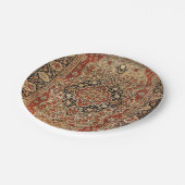 Perzisch Kashan Burnt Oranje Geel Papieren Bordje (Gekanteld)